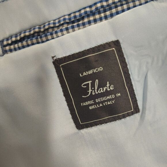 Paul Betenly Filarte Suit Jacket Mens 46R Blue Wool J-Aiden Sport Coat - Picture 4 of 15